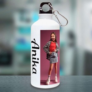 White Personalised Sipper Bottle 600 ml (Metal)