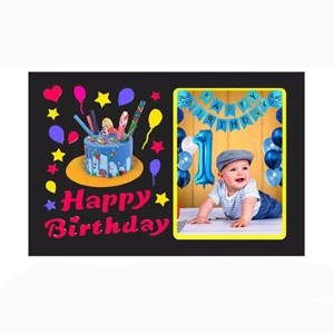 LED Cutout Frame Happy Birthday ( 10x14 ) 