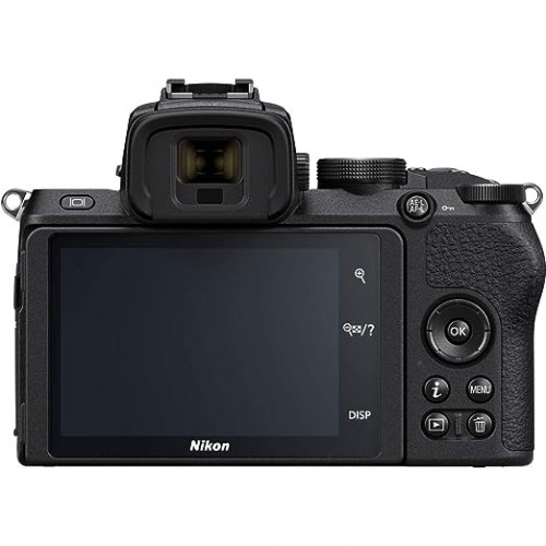 Nikon Z50 Mirrorless Optical Zoom Camera with Z DX 16-50mm f/3.5-6.3 VR Lens with Additional Battery (Black)