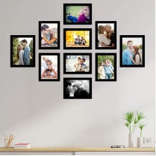 Photo Frame For Wall Set Of 10 Black Picture Frames For Home Decoration Mix Size 5 x 7 inch & 6 x8 inch
