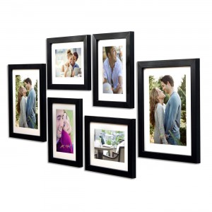 Photo Frame Set- Black Chief 6 Pcs (Photo Size 8x10 Inches - 2 Units, 6x8 inches 4 units.