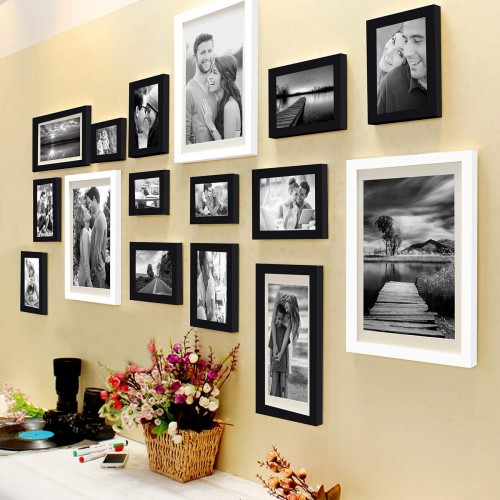 Collage Set of 16 Pcs Picture Frame Set For Home & Wall Decoration, Mix Size- 4x6, 5x7, 6x8, 6x10, 8x10 Inches