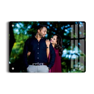 Customised/Personalized Clear Acrylic Wall Mount Frameless Picture Photo/Poster Frame For Anniversary, Birthday, Special Moment (8" x 12" x 0.19") Rectangular